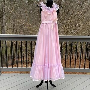 Vintage 70s 80s Cottagecore Ruffle Union Label Gown